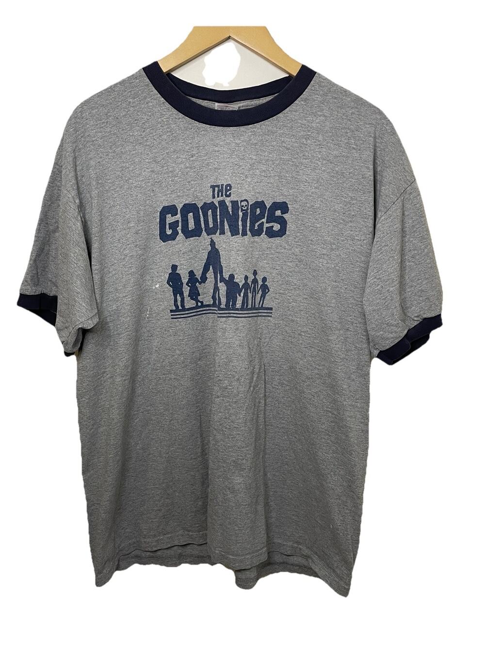 Vintage 90s The Goonies Movie Chunk Ringer Graphic Baseball T-Shirt Gray Men XL